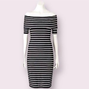 Juicy Couture Black & White Off The Shoulder Dress